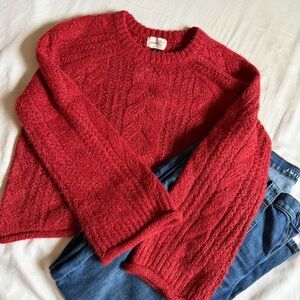 Universal Thread Red Cable Knit Sweater